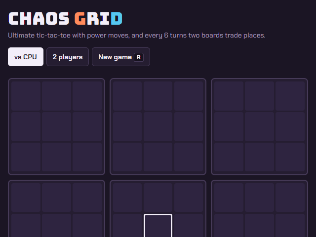 Chaos Grid title screen