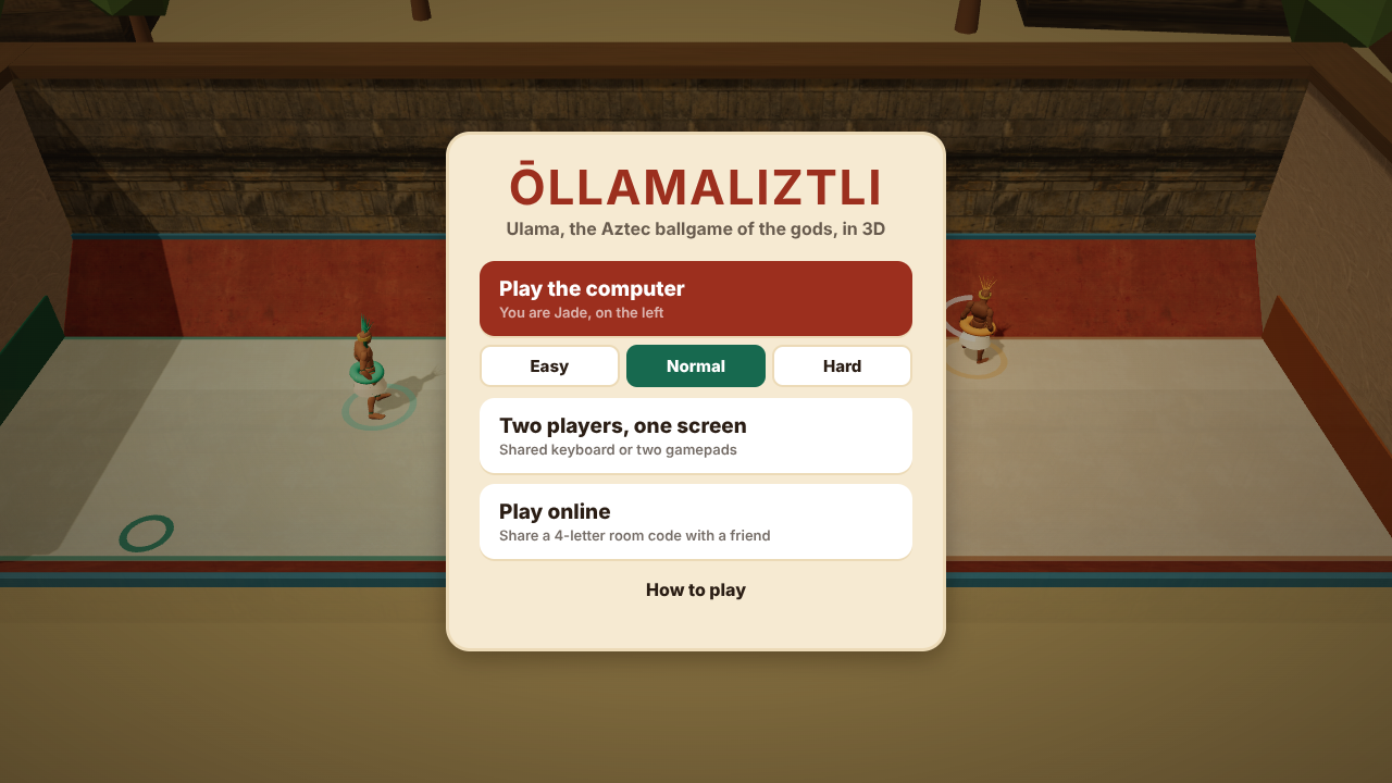 Ōllamaliztli 3D title screen